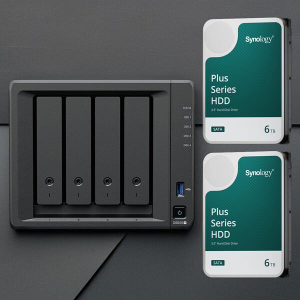 Synology Bundle 1x DS925+ 2x HAT3300-6T